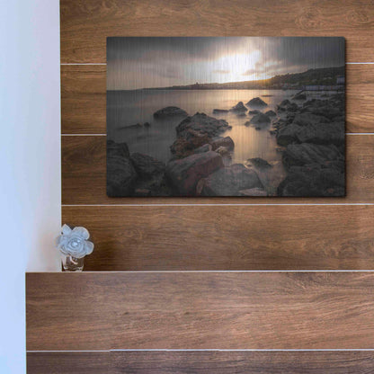 Luxe Metal Art 'Golden Sunset' by Giuseppe Torre, Metal Wall Art,16x12