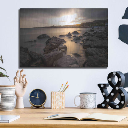 Luxe Metal Art 'Golden Sunset' by Giuseppe Torre, Metal Wall Art,16x12