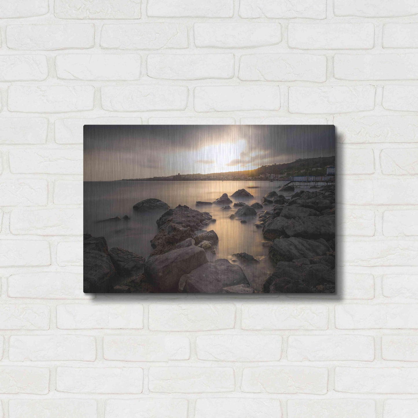 Luxe Metal Art 'Golden Sunset' by Giuseppe Torre, Metal Wall Art,24x16
