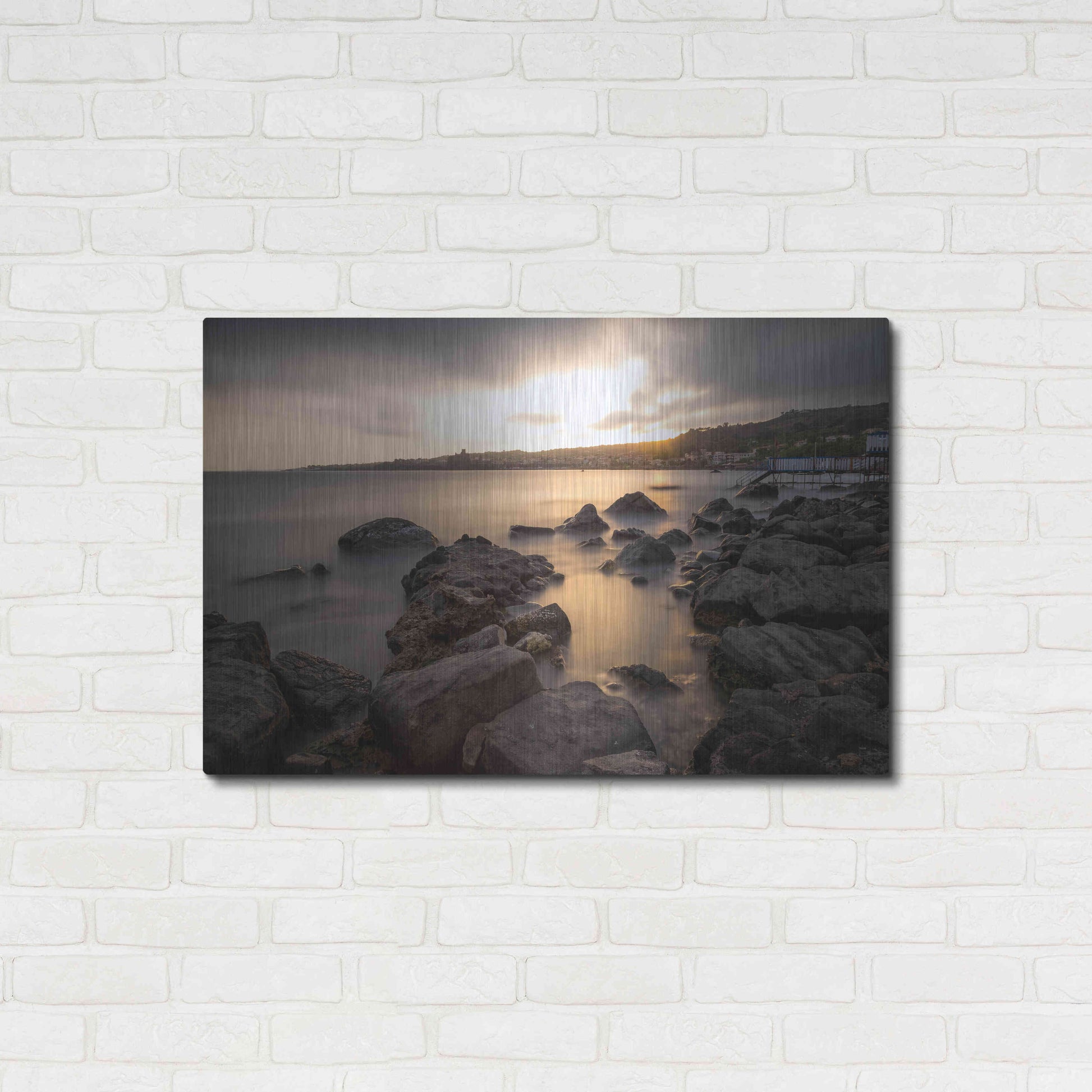 Luxe Metal Art 'Golden Sunset' by Giuseppe Torre, Metal Wall Art,36x24