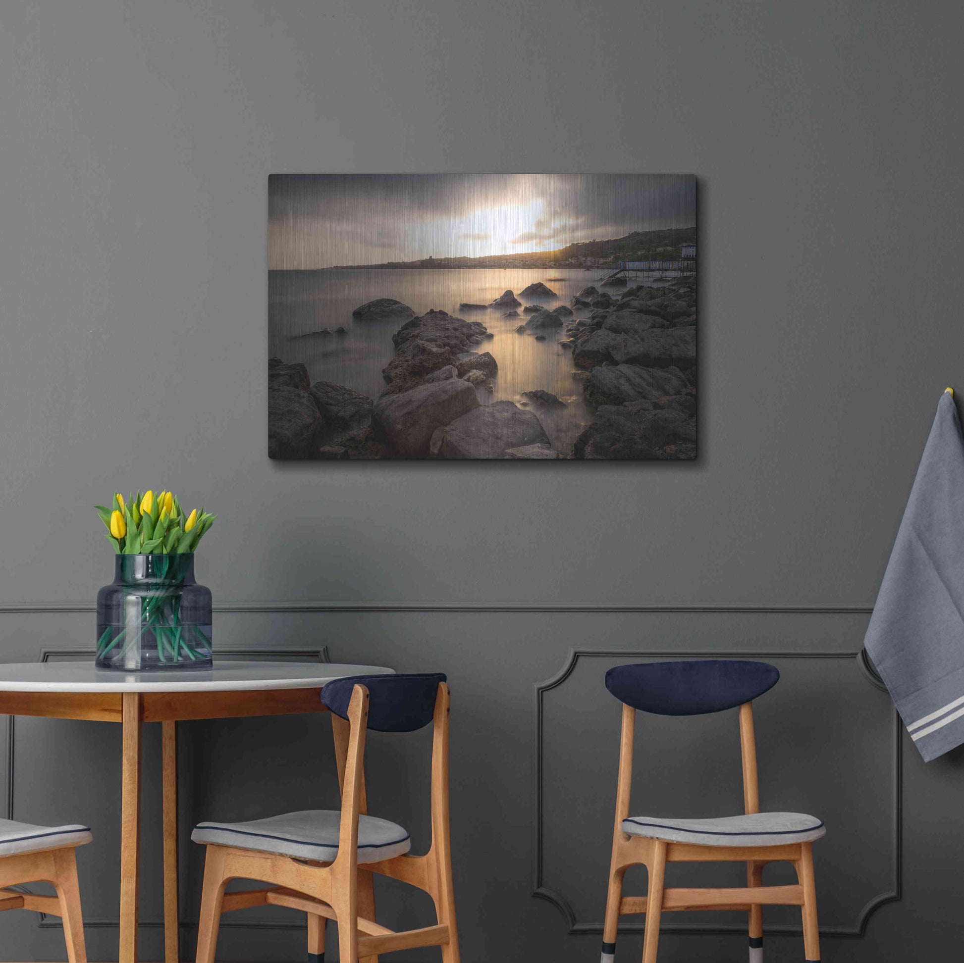 Luxe Metal Art 'Golden Sunset' by Giuseppe Torre, Metal Wall Art,36x24