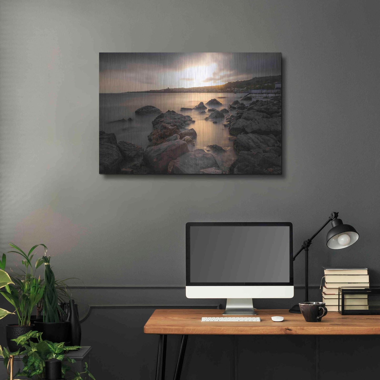 Luxe Metal Art 'Golden Sunset' by Giuseppe Torre, Metal Wall Art,36x24