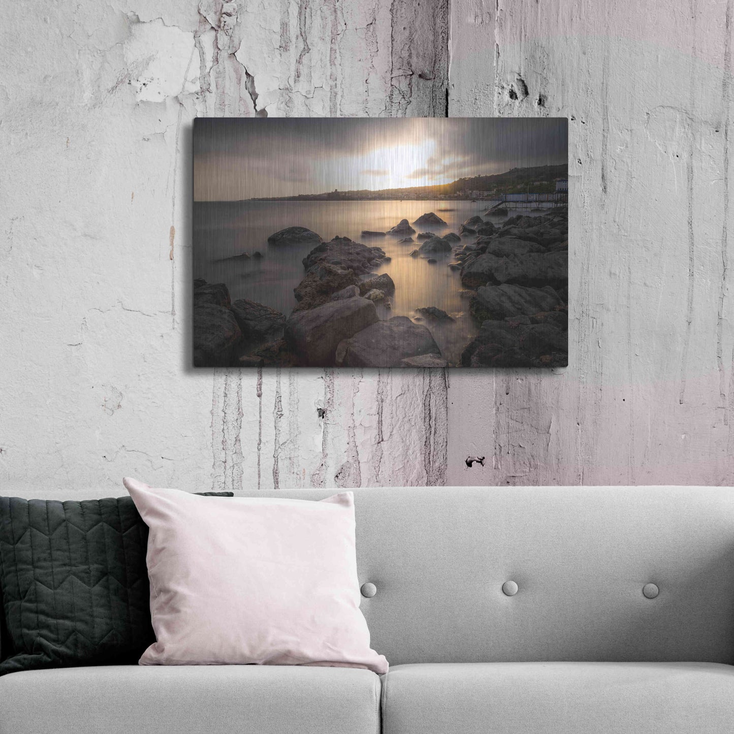 Luxe Metal Art 'Golden Sunset' by Giuseppe Torre, Metal Wall Art,36x24