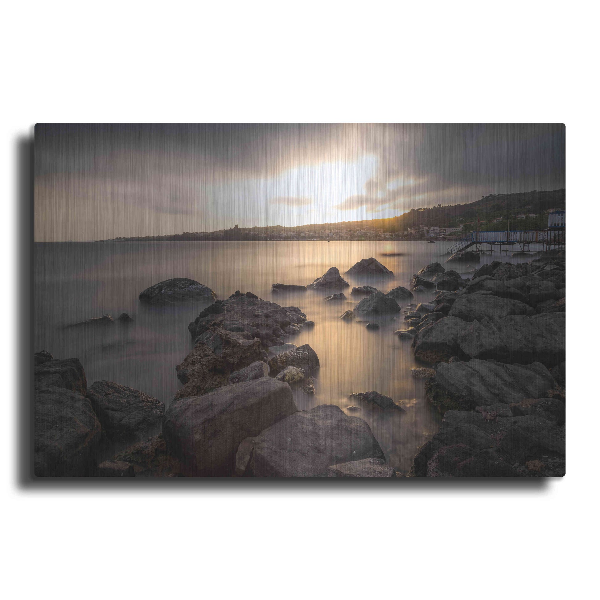 Luxe Metal Art 'Golden Sunset' by Giuseppe Torre, Metal Wall Art