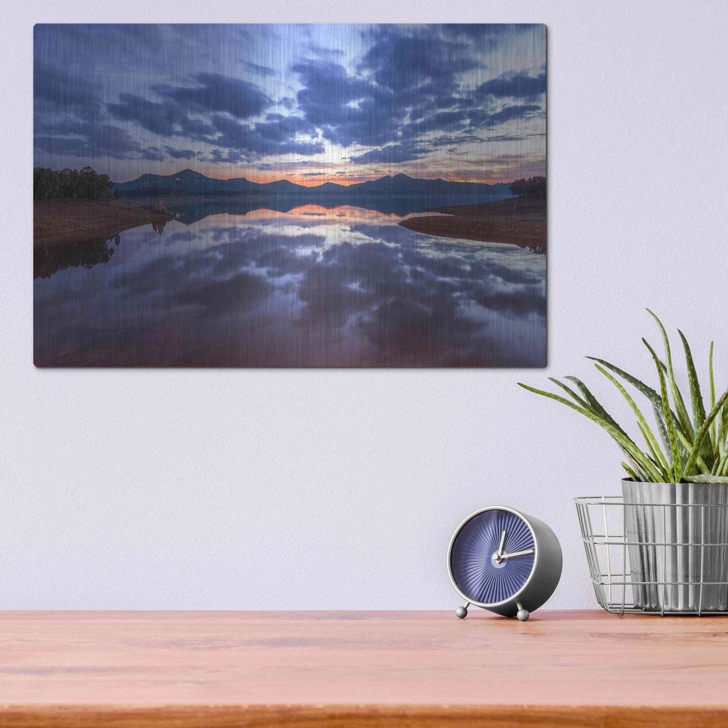 Luxe Metal Art 'Goodbye Blue Sky' by Giuseppe Torre, Metal Wall Art,16x12