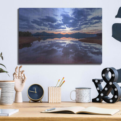 Luxe Metal Art 'Goodbye Blue Sky' by Giuseppe Torre, Metal Wall Art,16x12