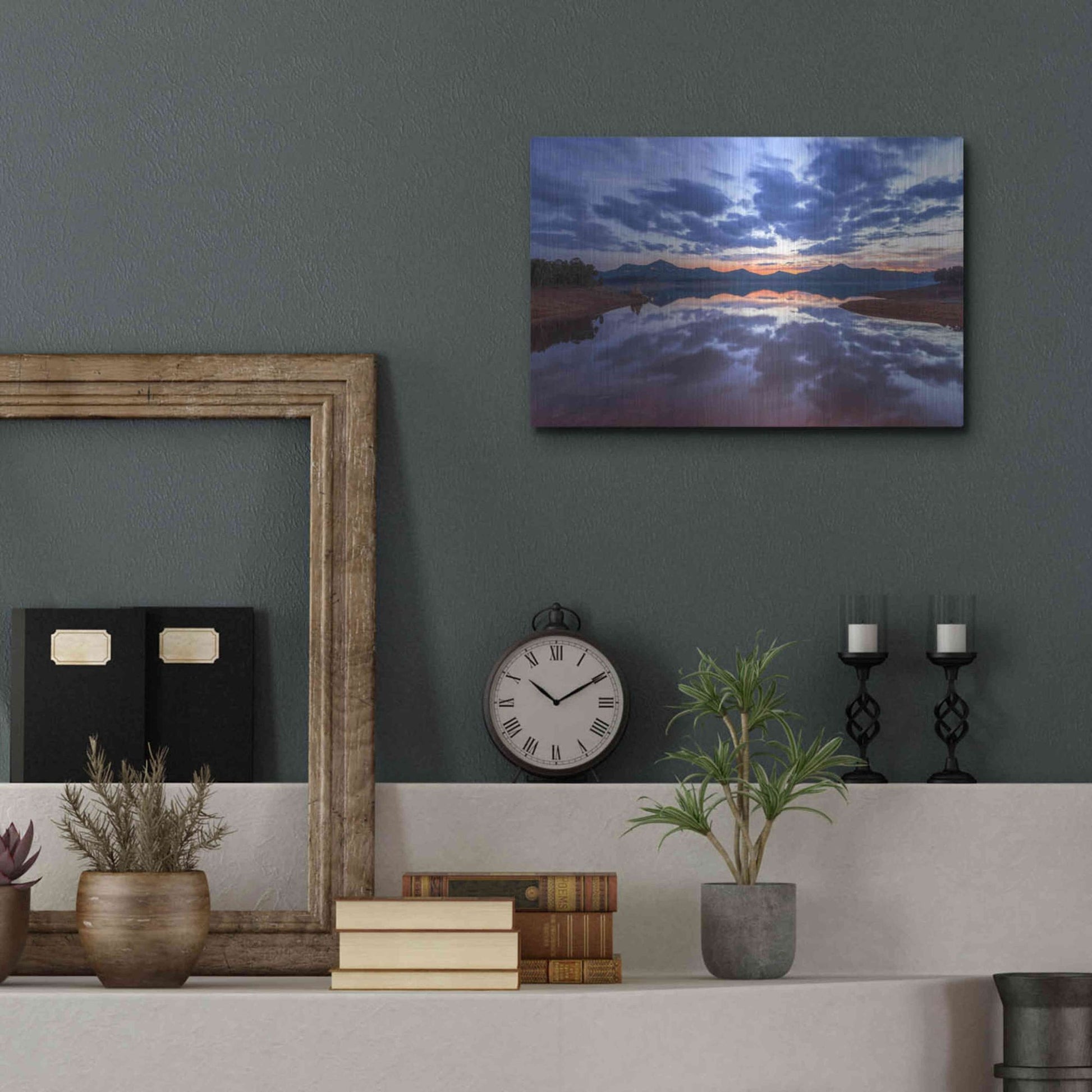 Luxe Metal Art 'Goodbye Blue Sky' by Giuseppe Torre, Metal Wall Art,16x12