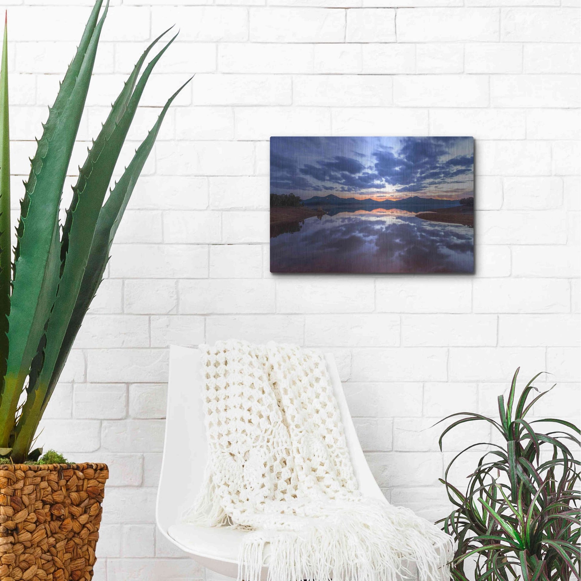 Luxe Metal Art 'Goodbye Blue Sky' by Giuseppe Torre, Metal Wall Art,16x12