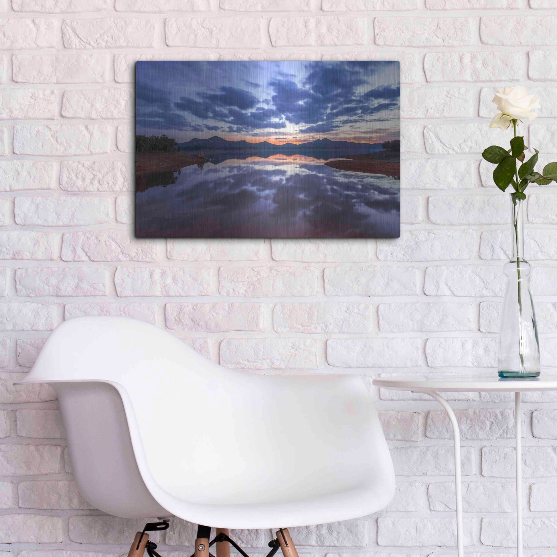 Luxe Metal Art 'Goodbye Blue Sky' by Giuseppe Torre, Metal Wall Art,24x16