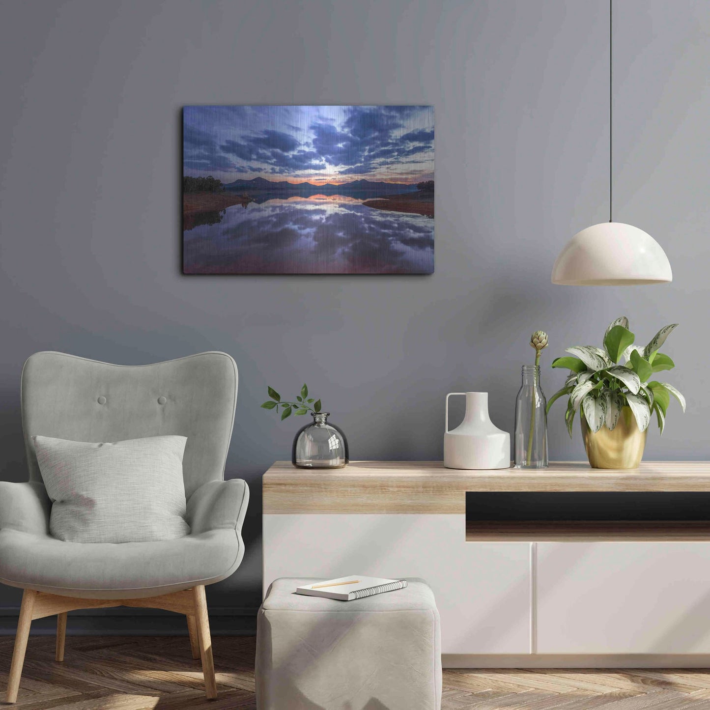 Luxe Metal Art 'Goodbye Blue Sky' by Giuseppe Torre, Metal Wall Art,24x16
