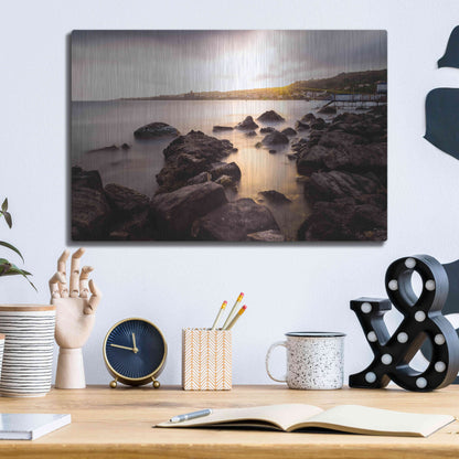 Luxe Metal Art 'The Golden Light' by Giuseppe Torre, Metal Wall Art,16x12