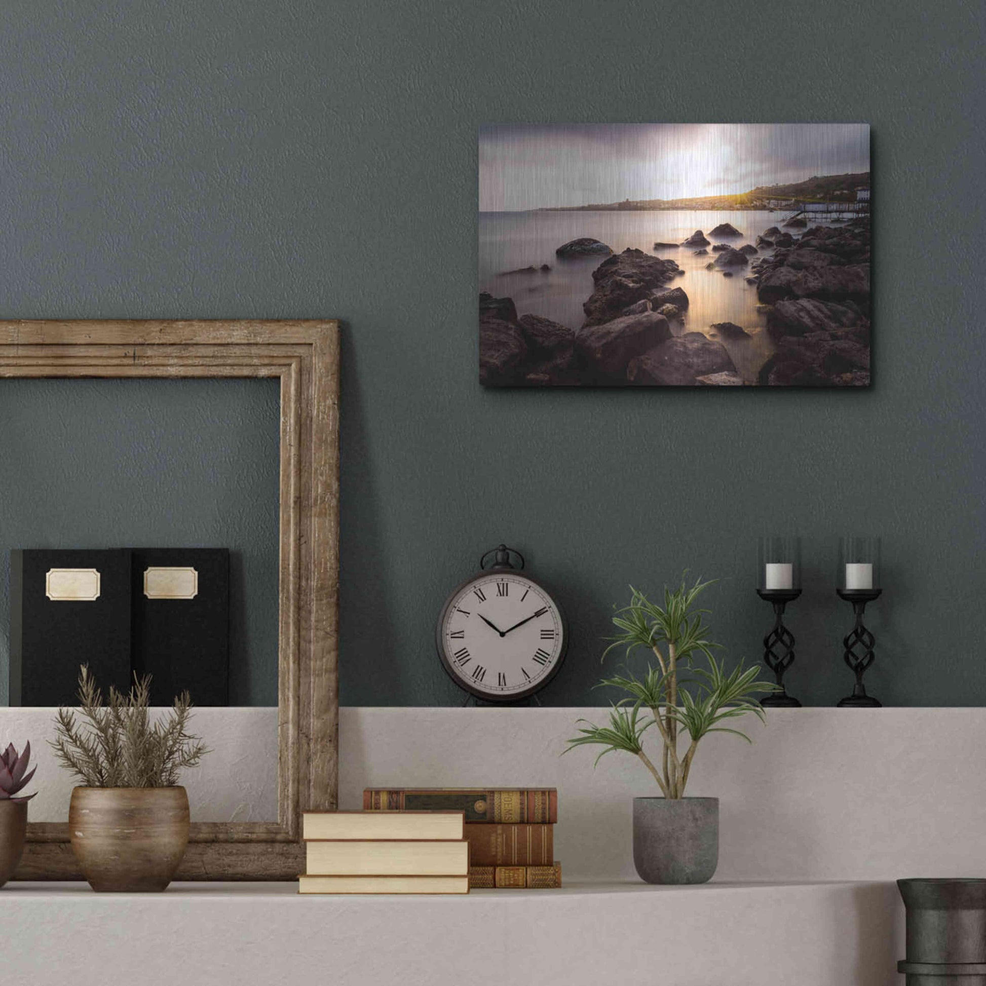 Luxe Metal Art 'The Golden Light' by Giuseppe Torre, Metal Wall Art,16x12