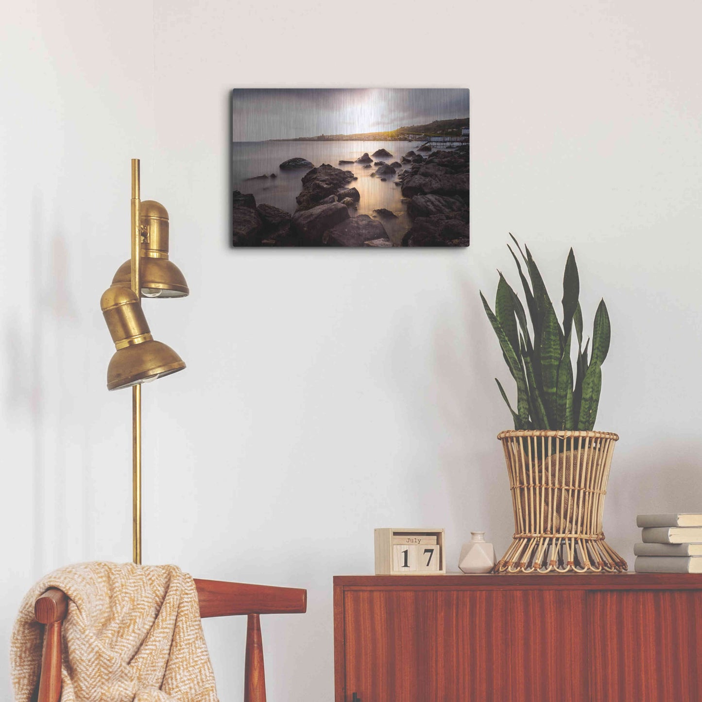 Luxe Metal Art 'The Golden Light' by Giuseppe Torre, Metal Wall Art,24x16