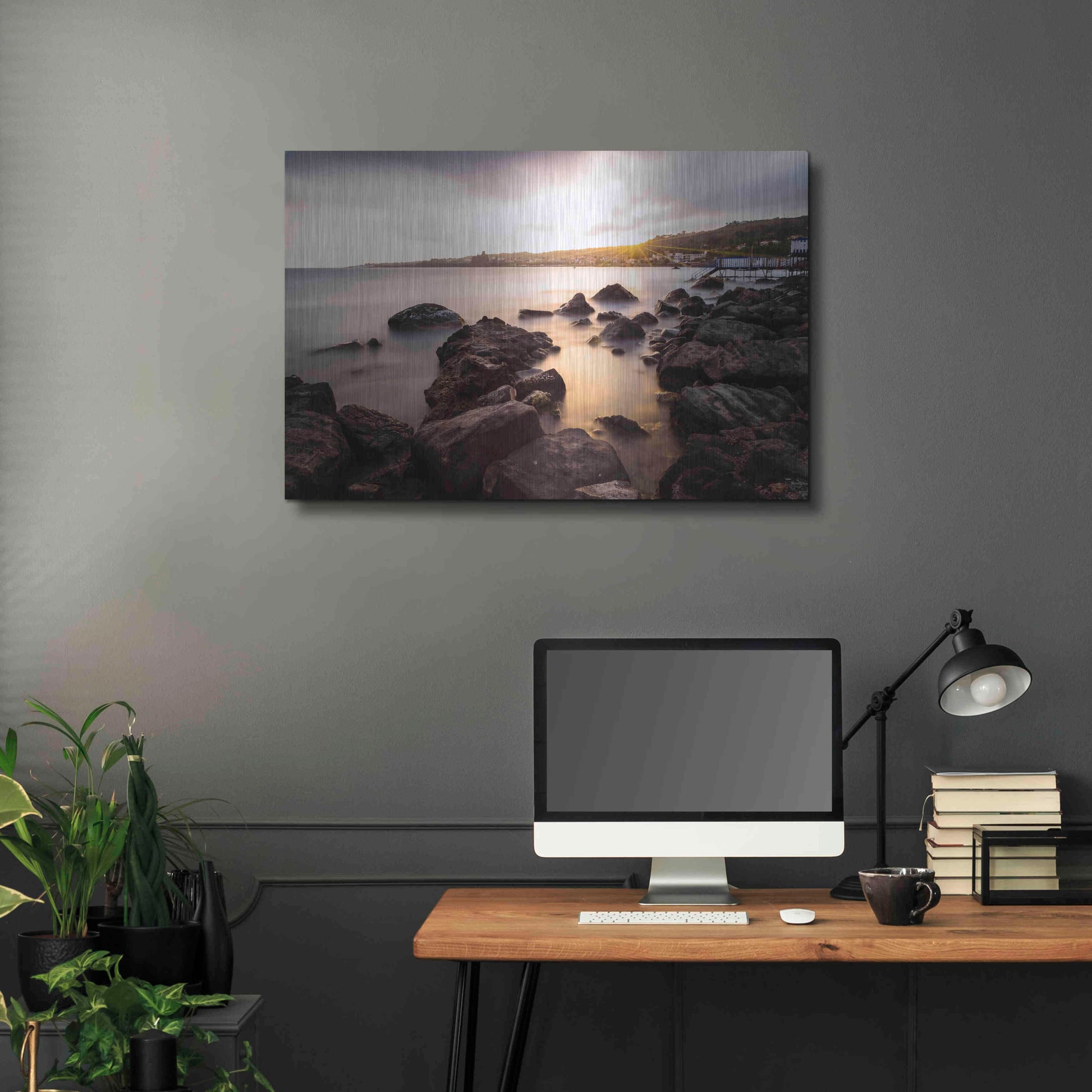Luxe Metal Art 'The Golden Light' by Giuseppe Torre, Metal Wall Art,36x24
