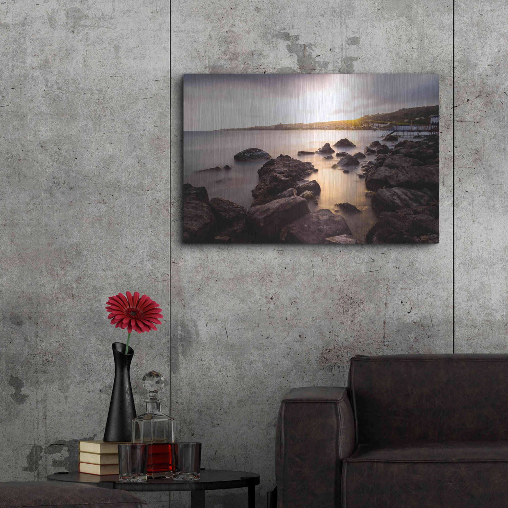 Luxe Metal Art 'The Golden Light' by Giuseppe Torre, Metal Wall Art,36x24