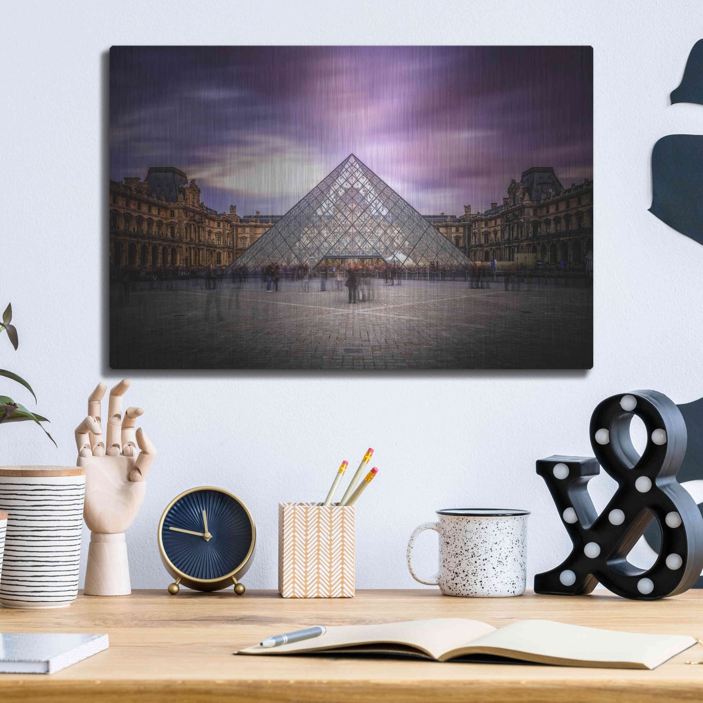 Luxe Metal Art 'Louvre I' by Giuseppe Torre, Metal Wall Art,16x12