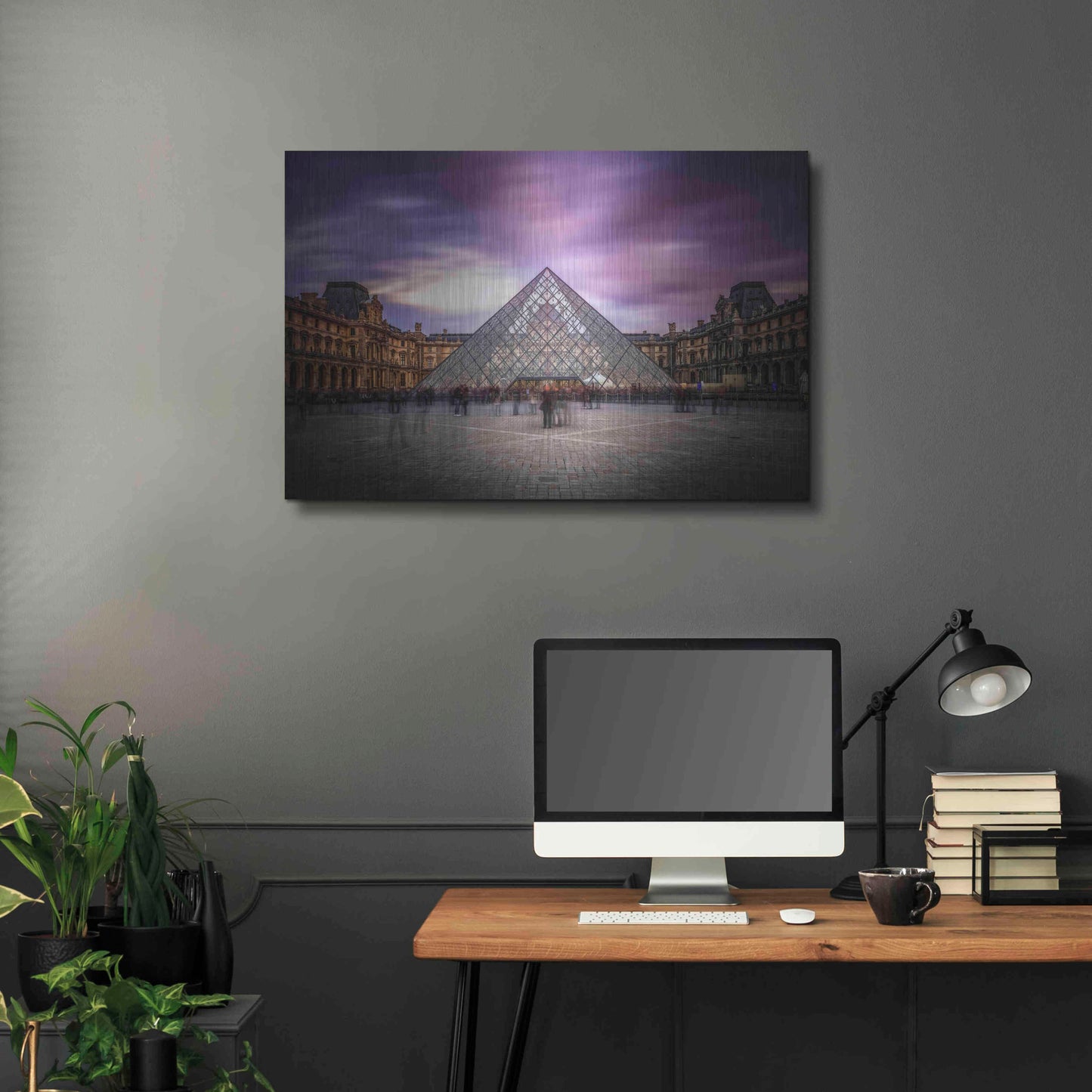 Luxe Metal Art 'Louvre I' by Giuseppe Torre, Metal Wall Art,36x24