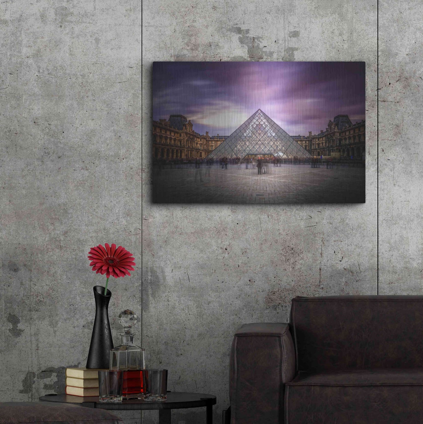 Luxe Metal Art 'Louvre I' by Giuseppe Torre, Metal Wall Art,36x24