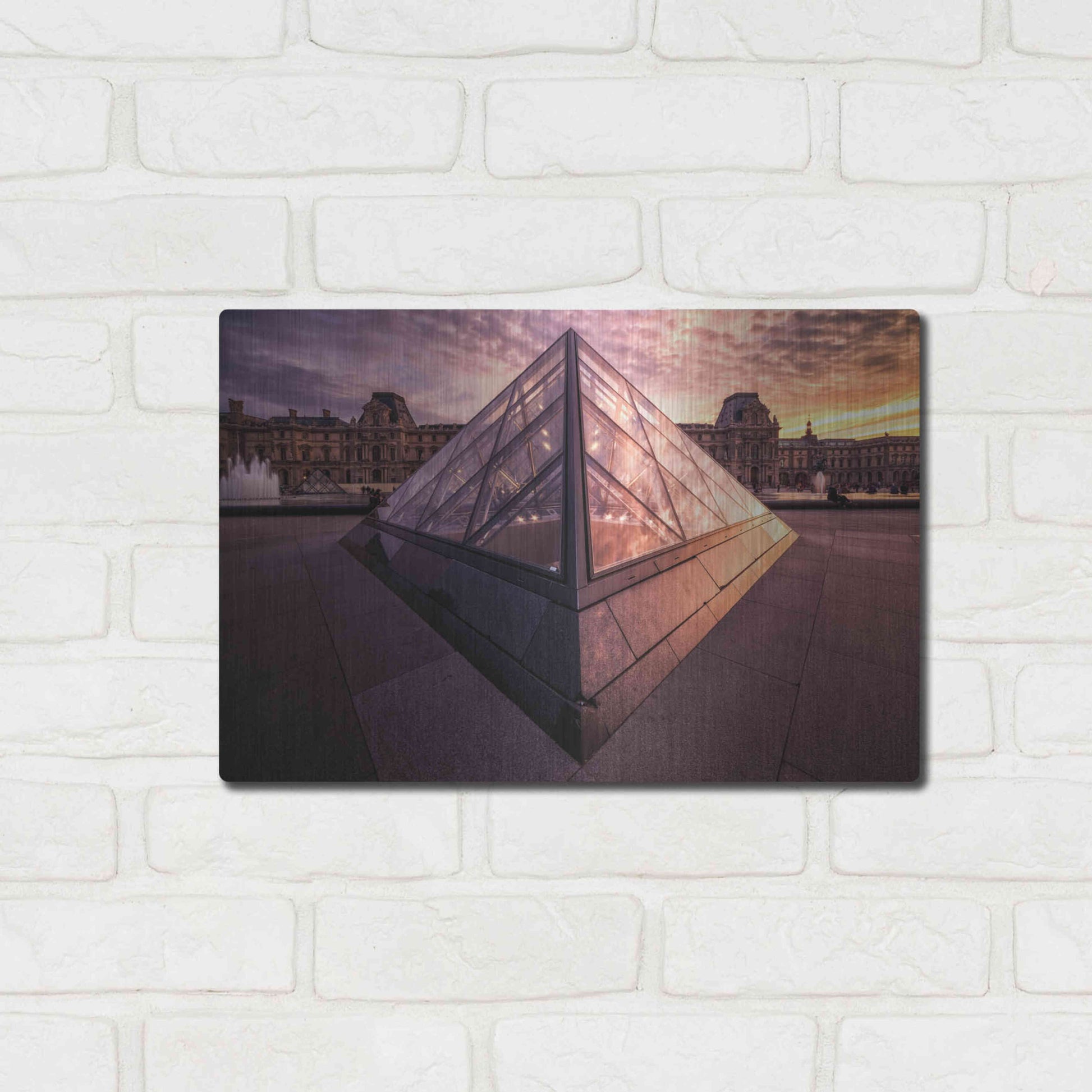 Luxe Metal Art 'Louvre II' by Giuseppe Torre, Metal Wall Art,16x12