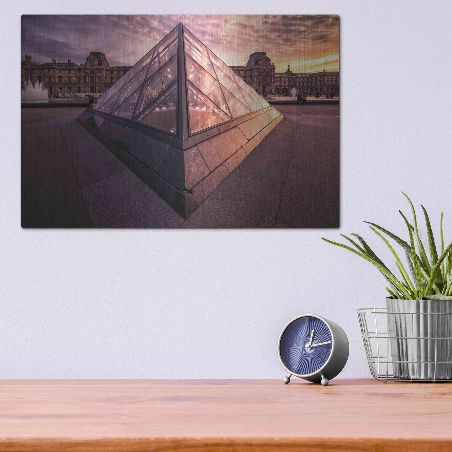 Luxe Metal Art 'Louvre II' by Giuseppe Torre, Metal Wall Art,16x12