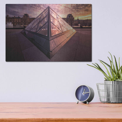 Luxe Metal Art 'Louvre II' by Giuseppe Torre, Metal Wall Art,16x12