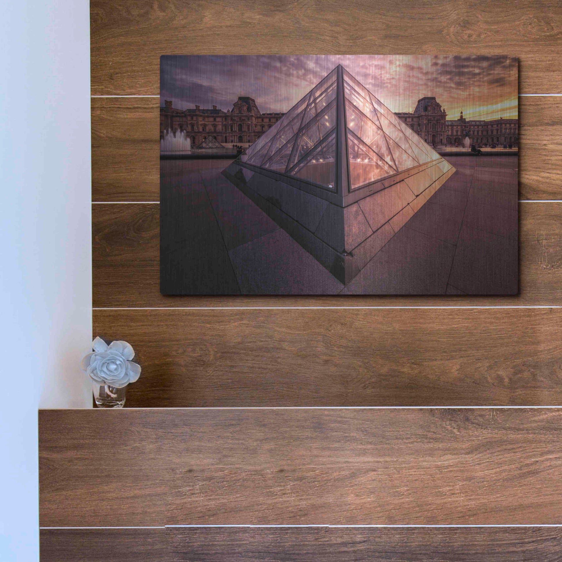 Luxe Metal Art 'Louvre II' by Giuseppe Torre, Metal Wall Art,16x12