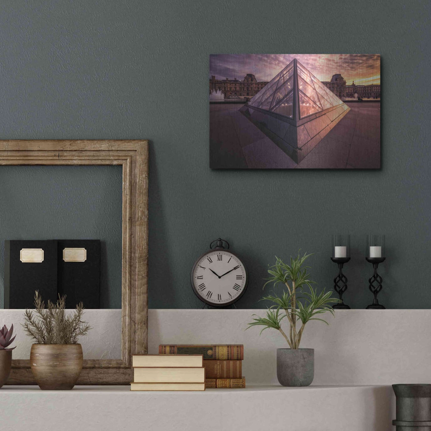 Luxe Metal Art 'Louvre II' by Giuseppe Torre, Metal Wall Art,16x12