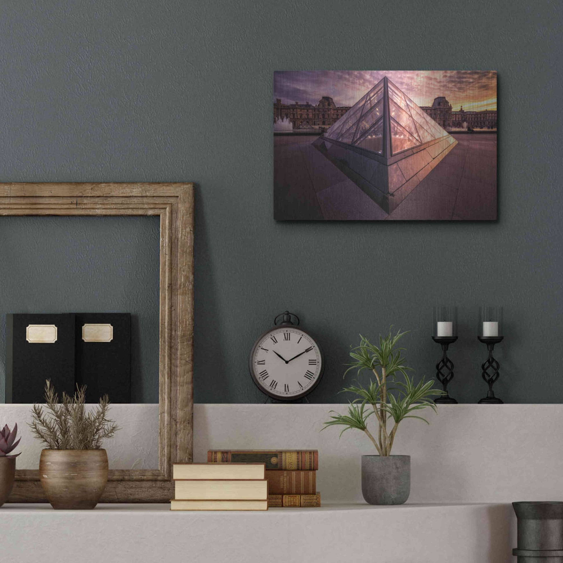 Luxe Metal Art 'Louvre II' by Giuseppe Torre, Metal Wall Art,16x12