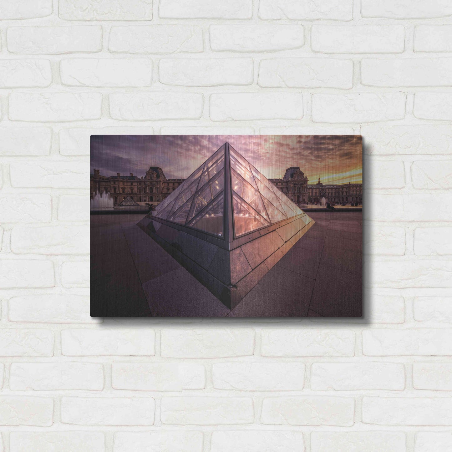 Luxe Metal Art 'Louvre II' by Giuseppe Torre, Metal Wall Art,24x16