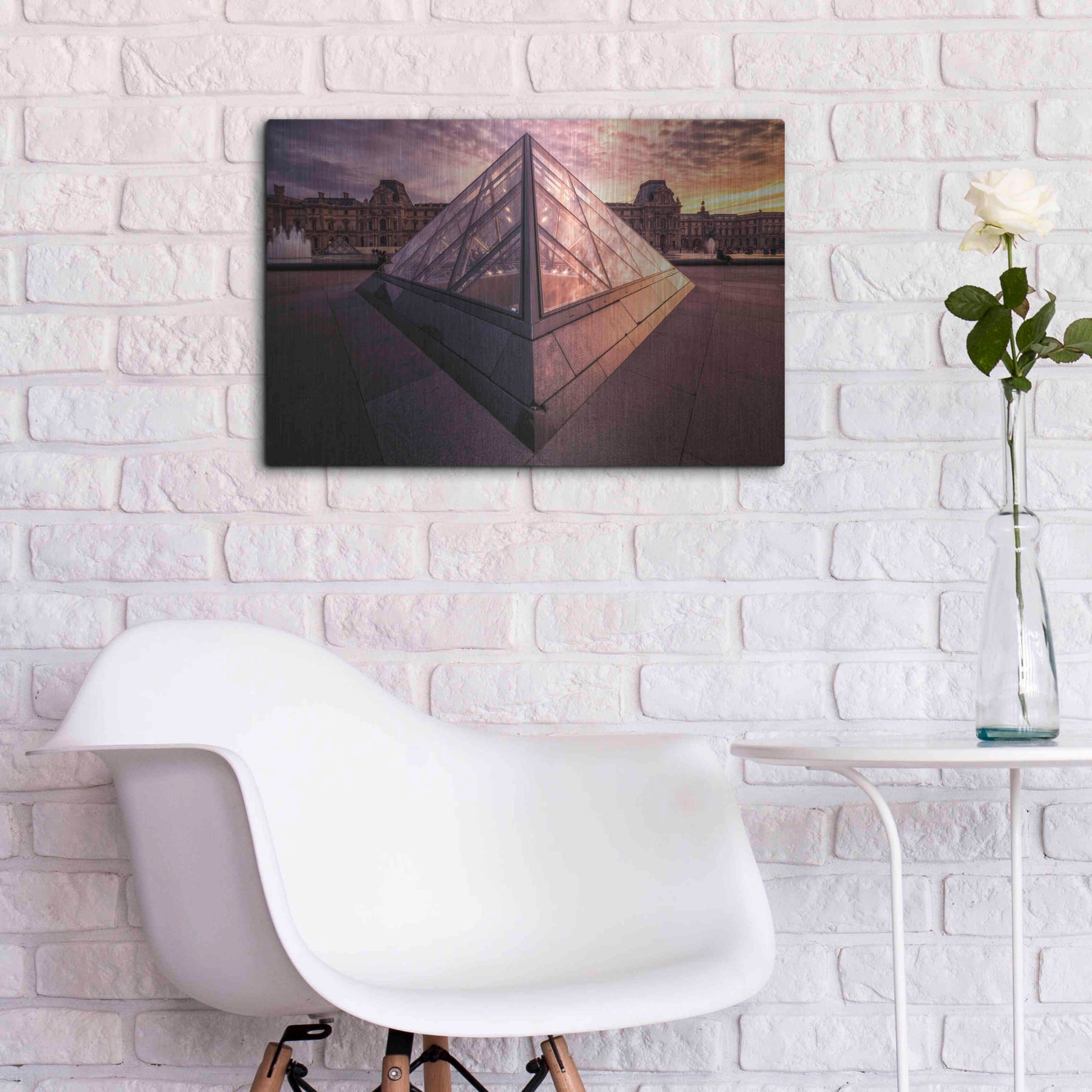 Luxe Metal Art 'Louvre II' by Giuseppe Torre, Metal Wall Art,24x16