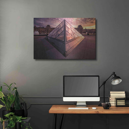 Luxe Metal Art 'Louvre II' by Giuseppe Torre, Metal Wall Art,36x24