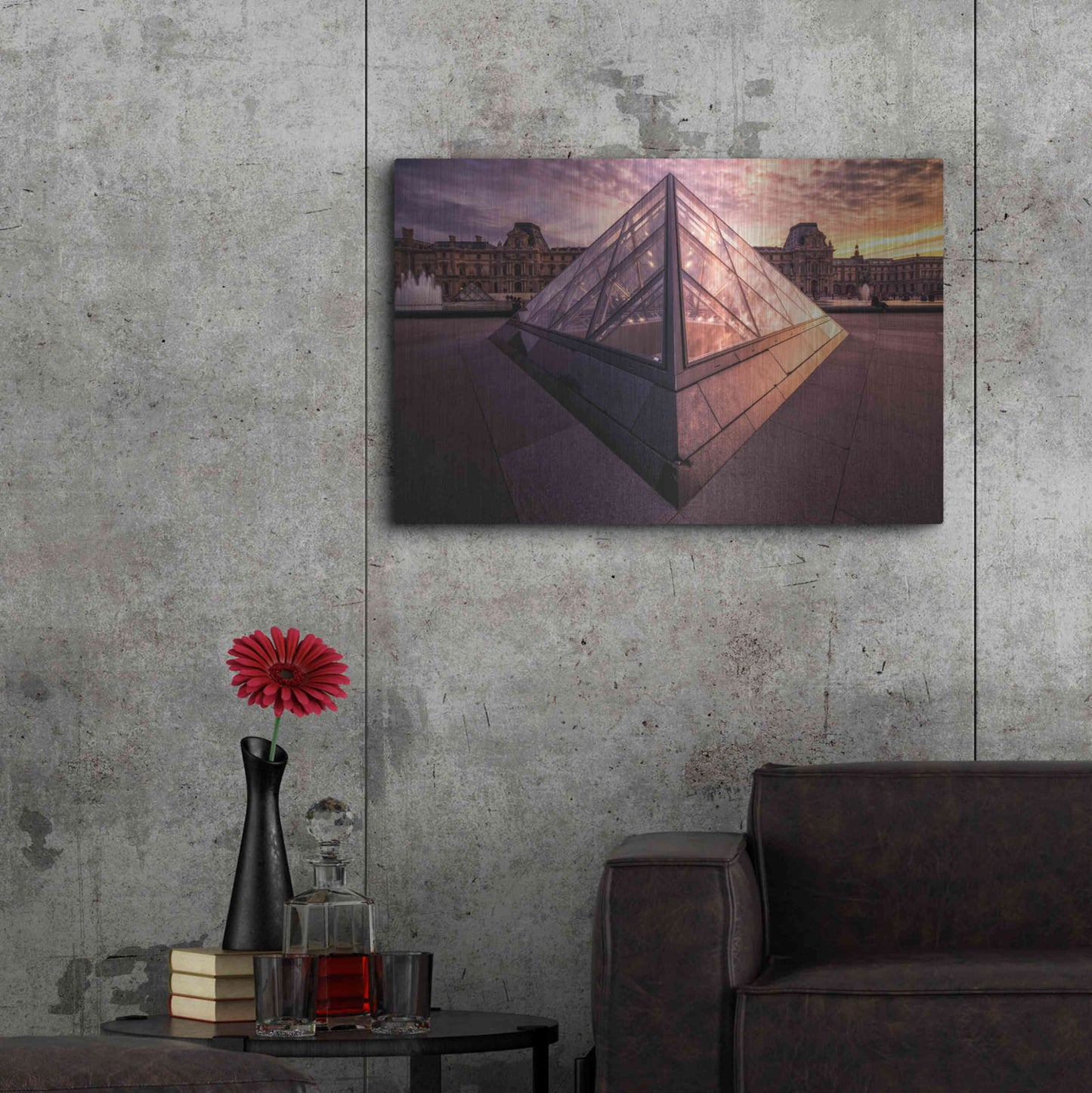Luxe Metal Art 'Louvre II' by Giuseppe Torre, Metal Wall Art,36x24