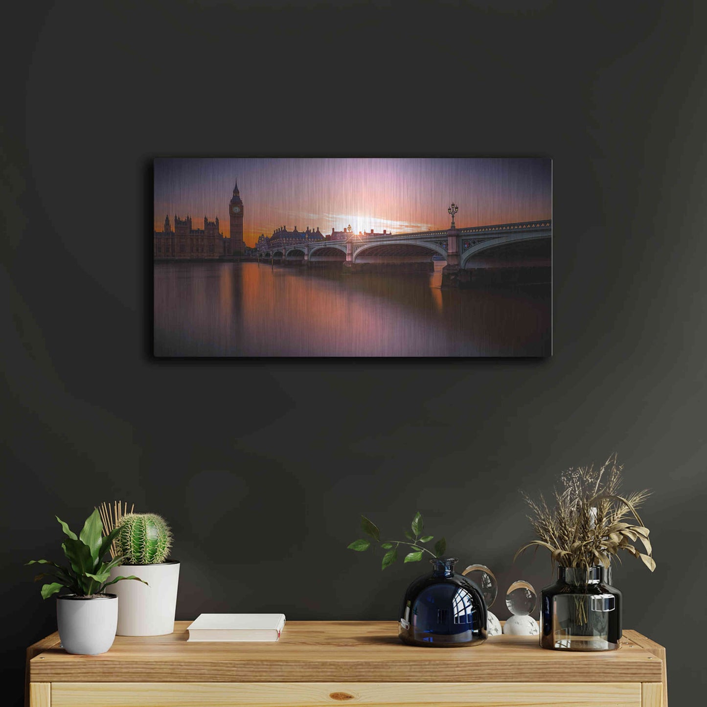 Luxe Metal Art 'Westminster' by Giuseppe Torre, Metal Wall Art,24x12