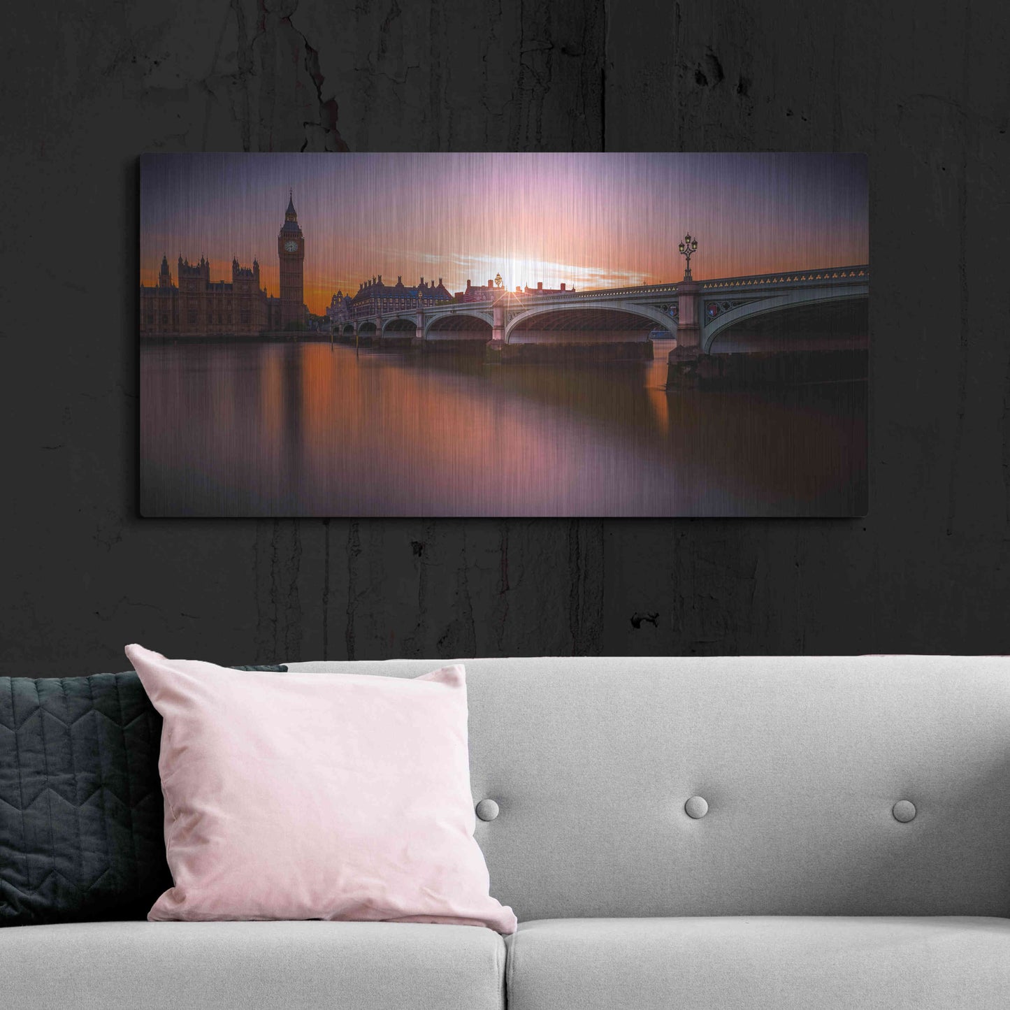 Luxe Metal Art 'Westminster' by Giuseppe Torre, Metal Wall Art,48x24