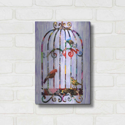 Luxe Metal Art 'Bird Cage' by Artpoptart, Metal Wall Art,12x16