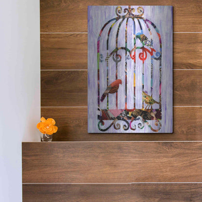 Luxe Metal Art 'Bird Cage' by Artpoptart, Metal Wall Art,12x16