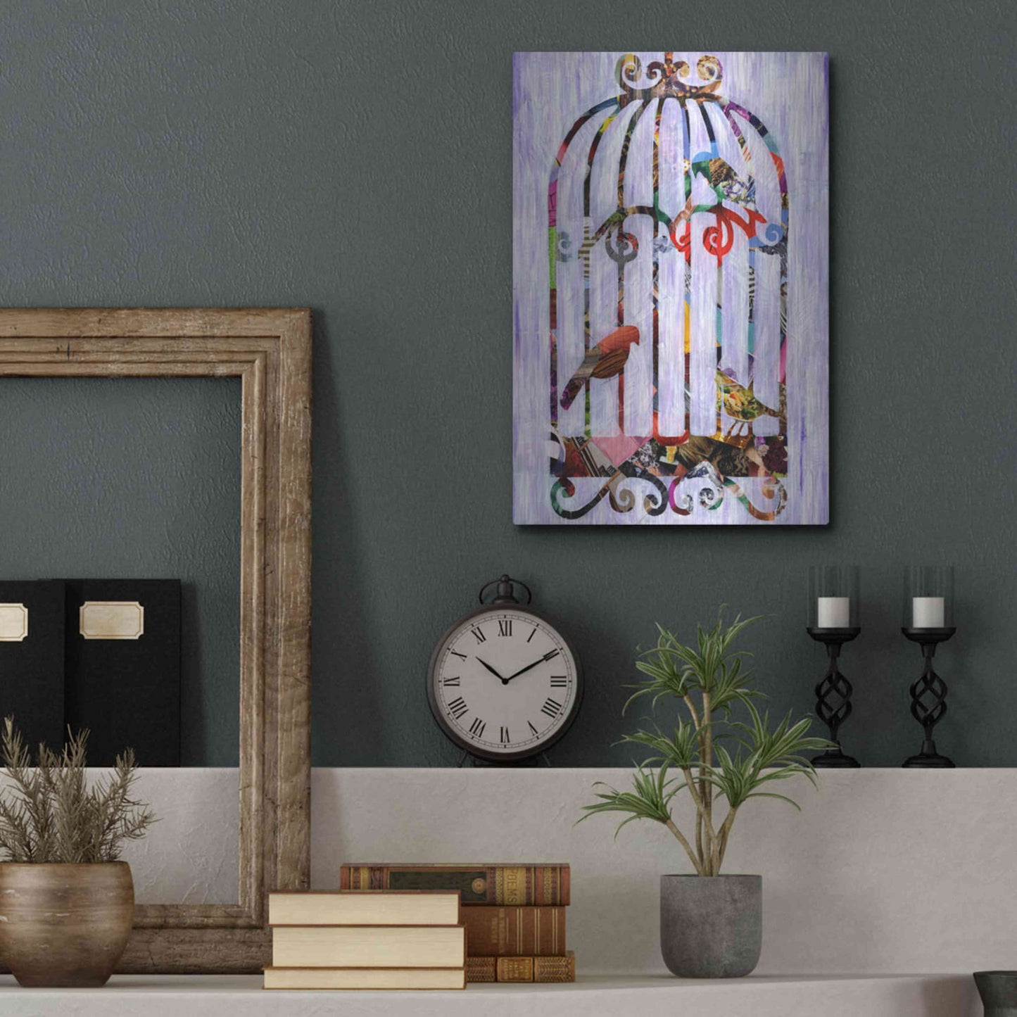 Luxe Metal Art 'Bird Cage' by Artpoptart, Metal Wall Art,12x16