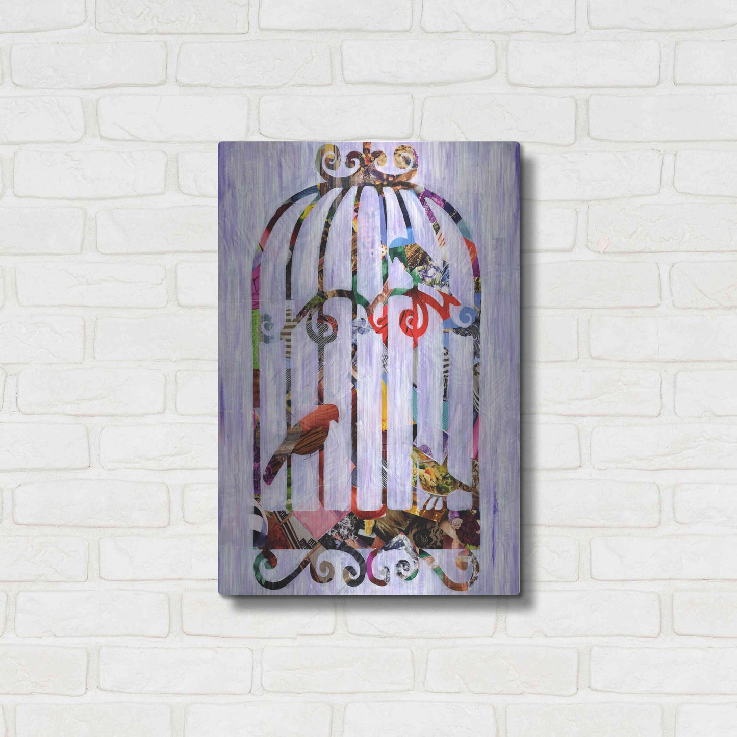Luxe Metal Art 'Bird Cage' by Artpoptart, Metal Wall Art,16x24