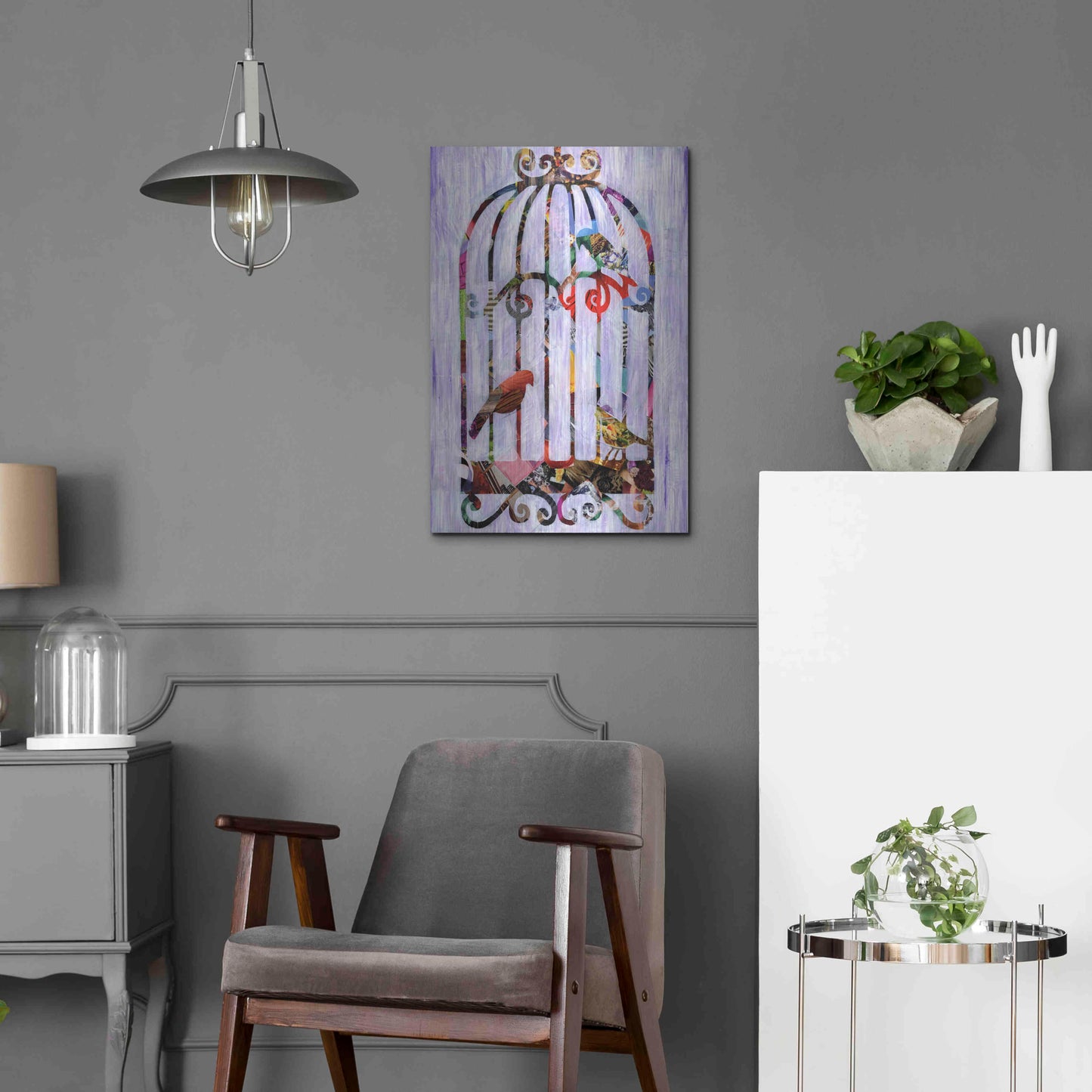 Luxe Metal Art 'Bird Cage' by Artpoptart, Metal Wall Art,16x24