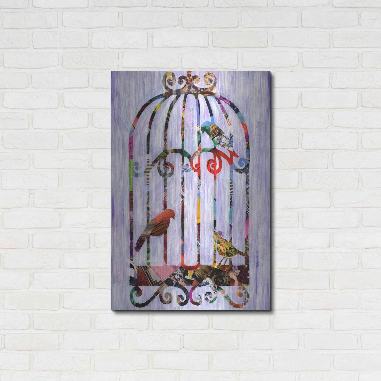 Luxe Metal Art 'Bird Cage' by Artpoptart, Metal Wall Art,24x36