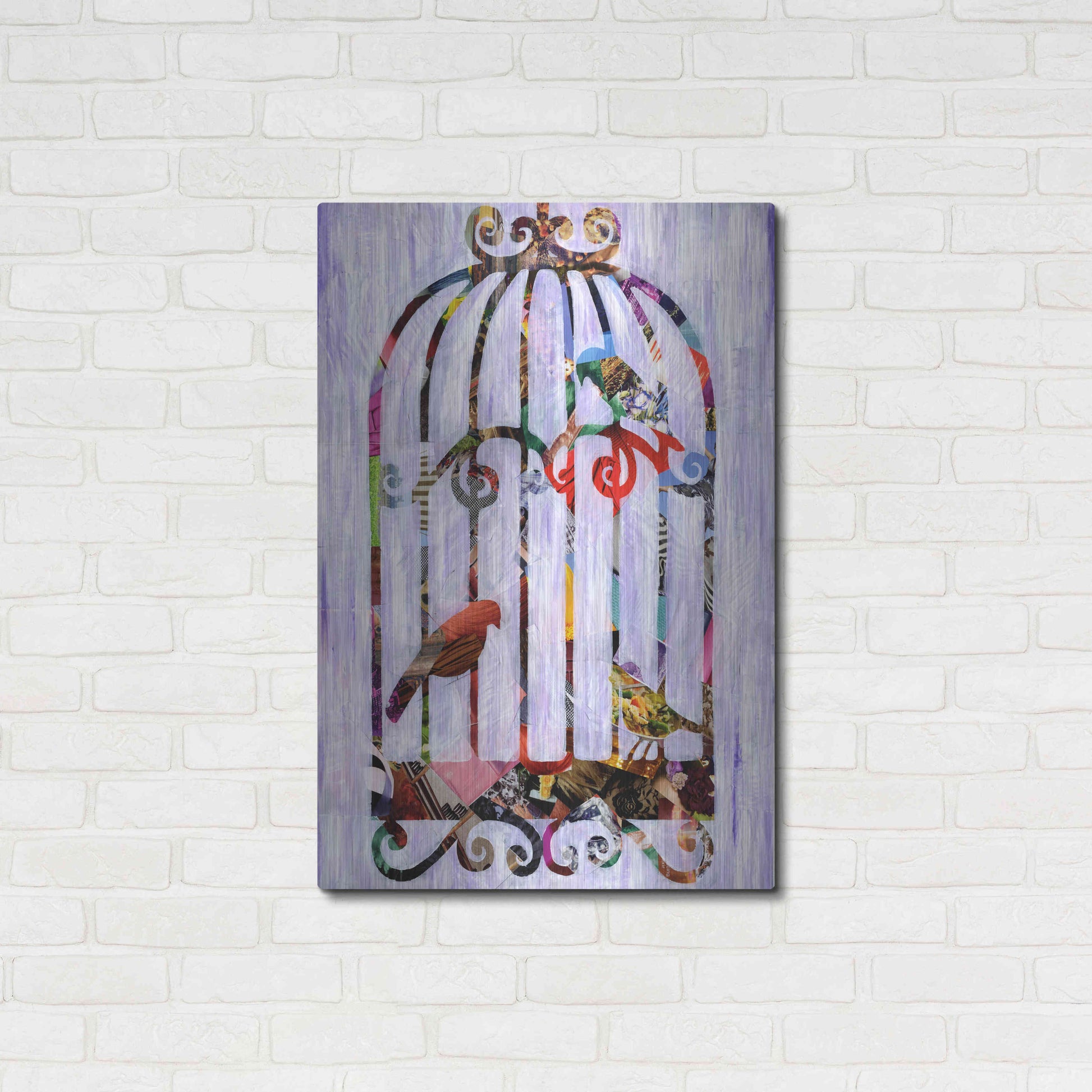Luxe Metal Art 'Bird Cage' by Artpoptart, Metal Wall Art,24x36