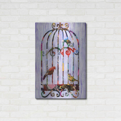 Luxe Metal Art 'Bird Cage' by Artpoptart, Metal Wall Art,24x36