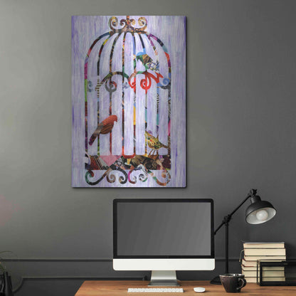 Luxe Metal Art 'Bird Cage' by Artpoptart, Metal Wall Art,24x36
