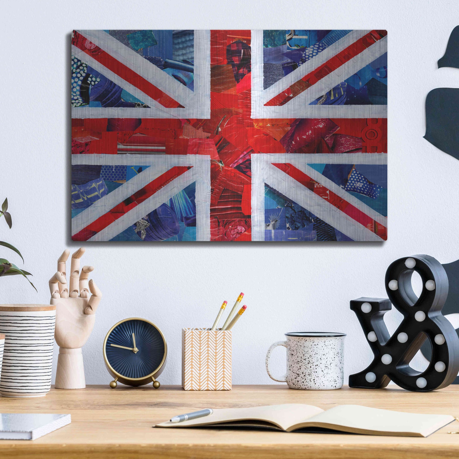 Luxe Metal Art 'Union Jack' by Artpoptart, Metal Wall Art,16x12