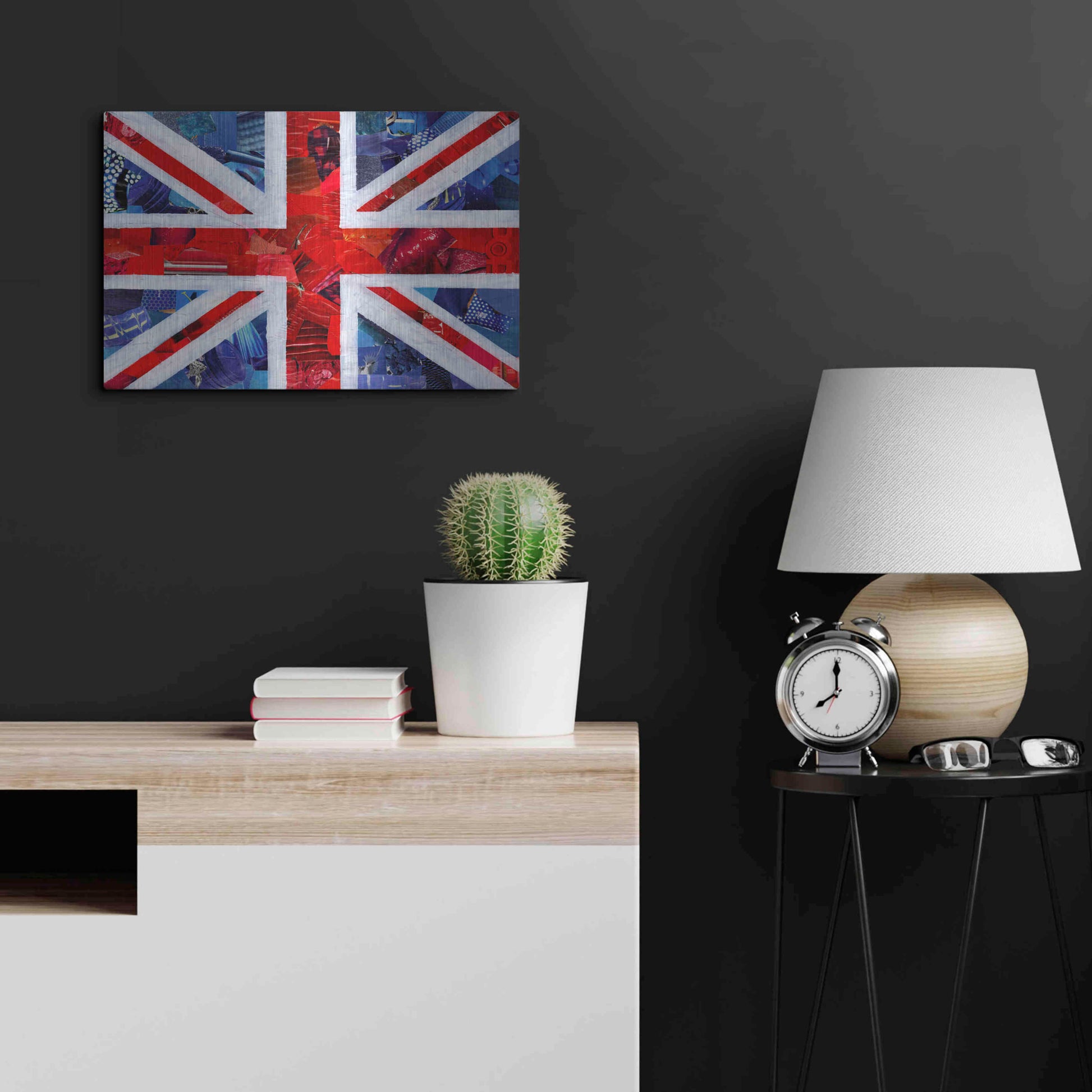 Luxe Metal Art 'Union Jack' by Artpoptart, Metal Wall Art,24x16