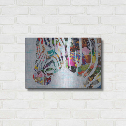 Luxe Metal Art 'Zebra' by Artpoptart, Metal Wall Art,24x16