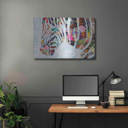 Luxe Metal Art 'Zebra' by Artpoptart, Metal Wall Art,36x24