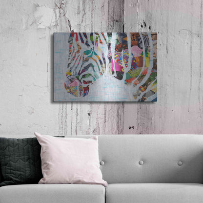 Luxe Metal Art 'Zebra' by Artpoptart, Metal Wall Art,36x24