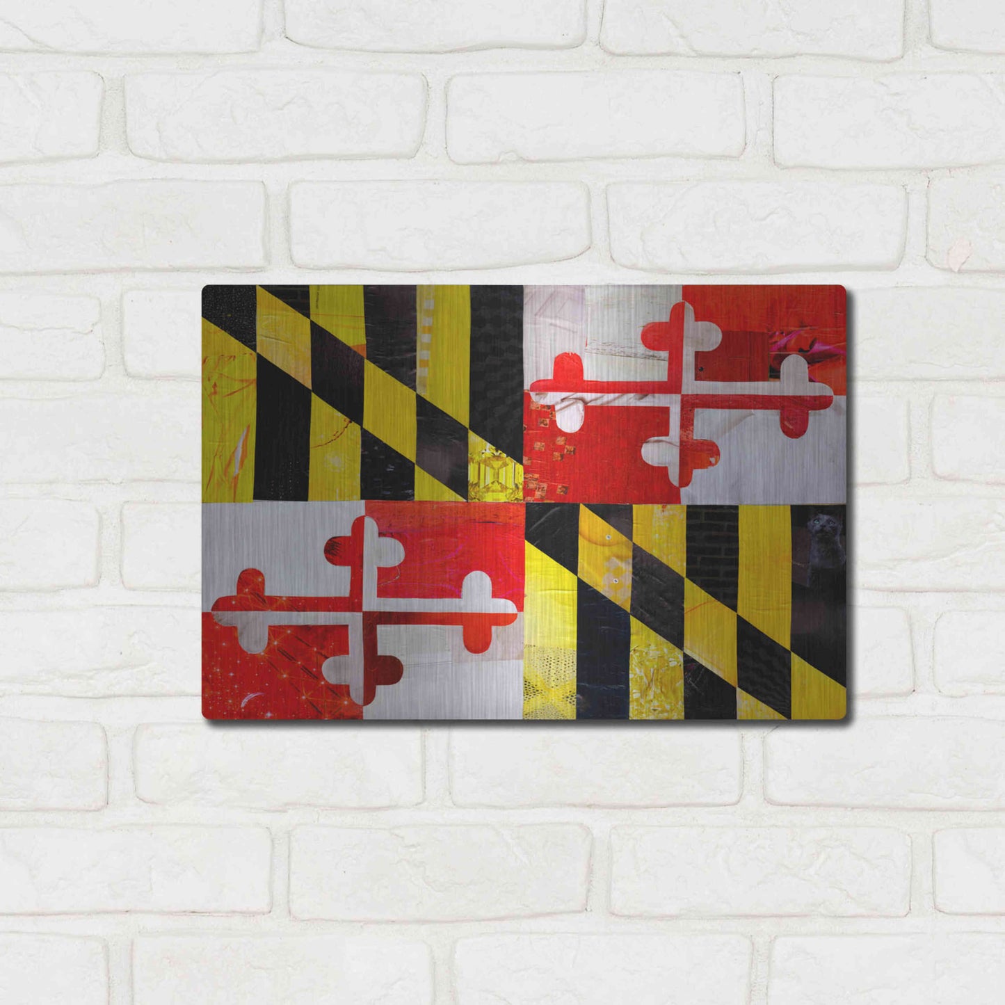 Luxe Metal Art 'Maryland' by Artpoptart, Metal Wall Art,16x12