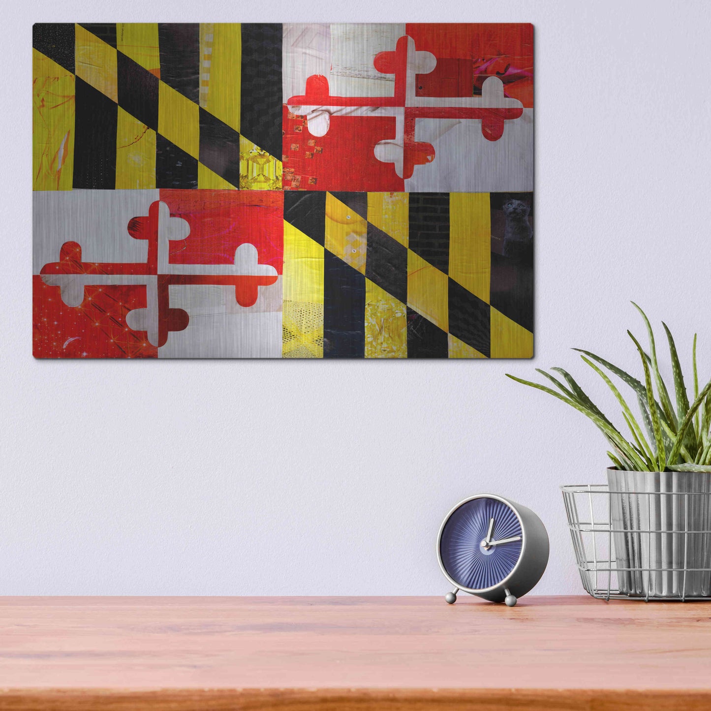 Luxe Metal Art 'Maryland' by Artpoptart, Metal Wall Art,16x12